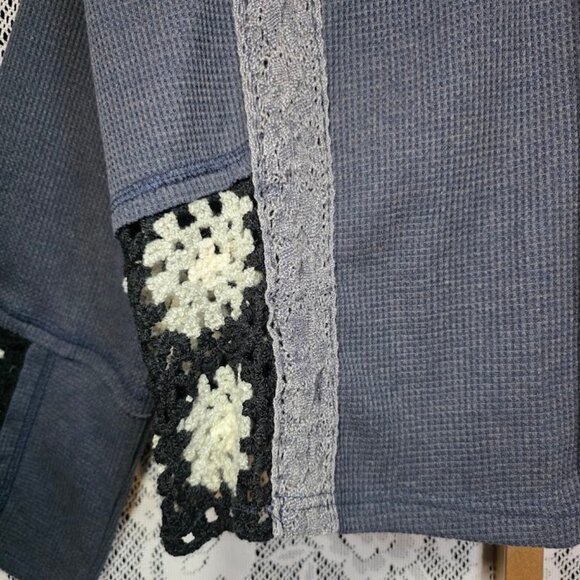 POL Granny Square V-Neck BOHO Hoodie L - Picture 3 of 13